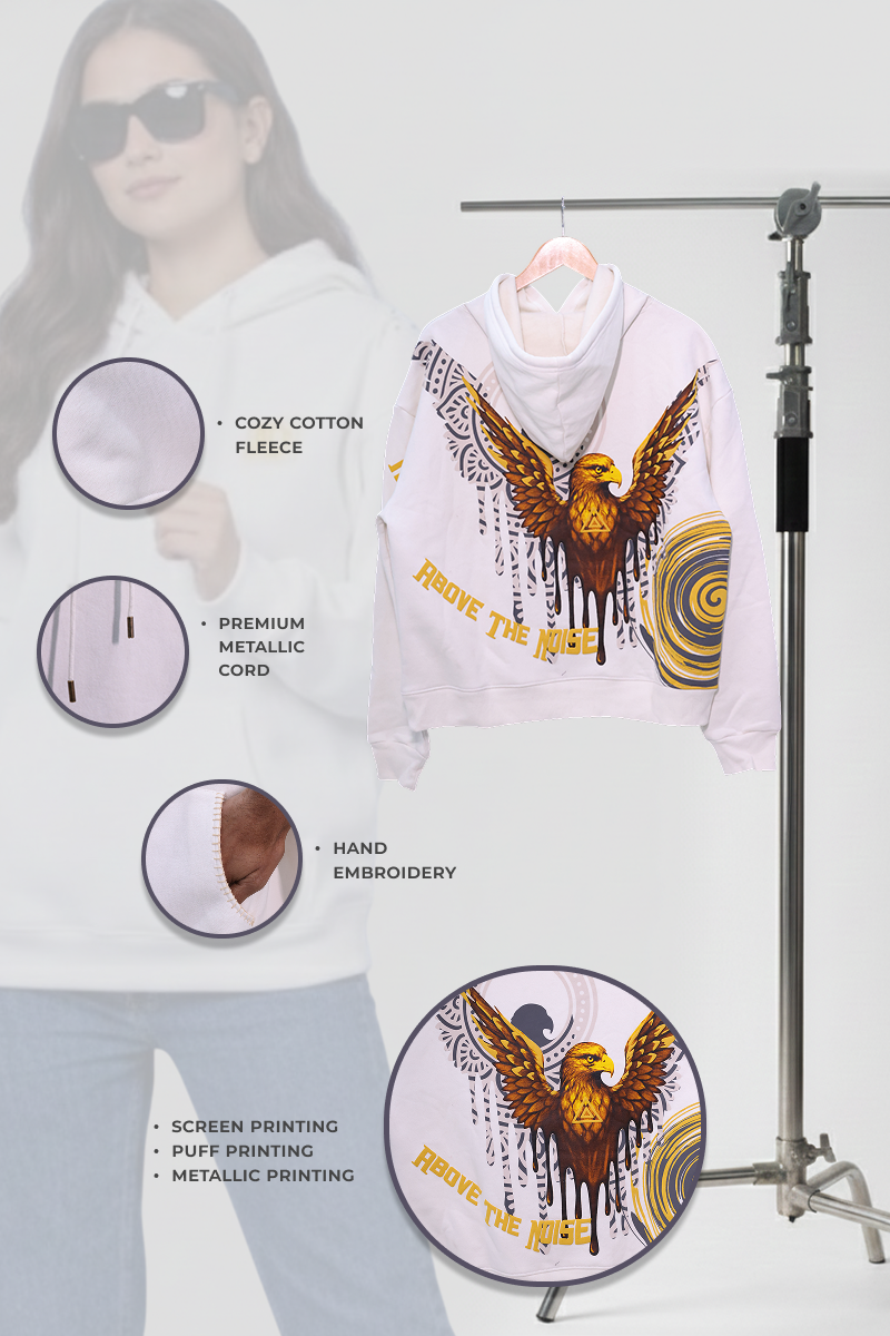 Shaurya Handcrafted Hoodie White-Women
