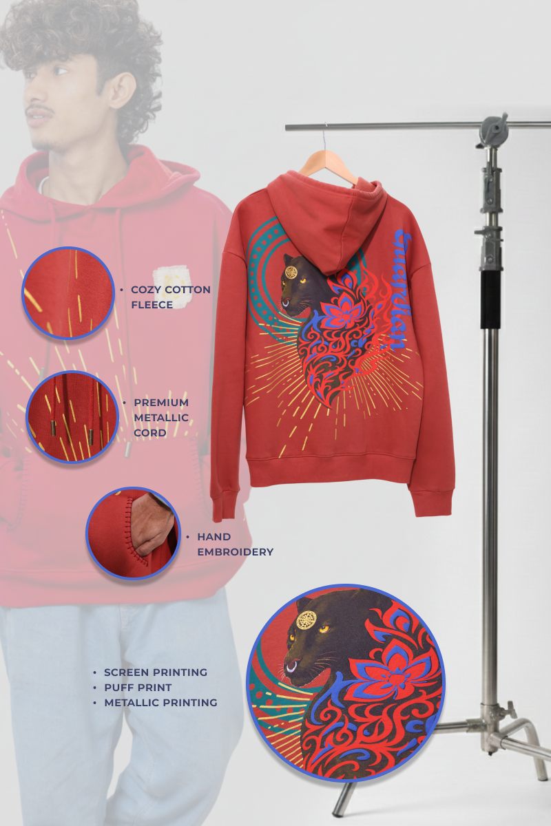 Veerya Handcrafted Hoodie Red-Men