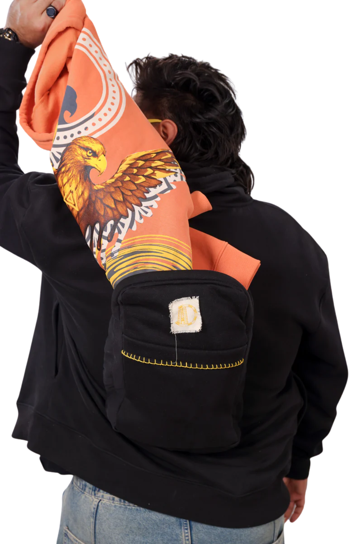 Safarnama Travel Uni BagPack Black hoodie - Men