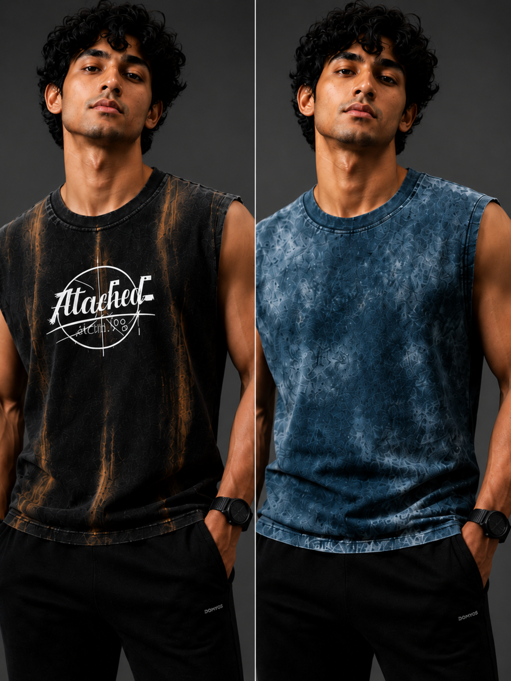 Pack Of 2 Vest ALBlack + OBlue - Men's Combo