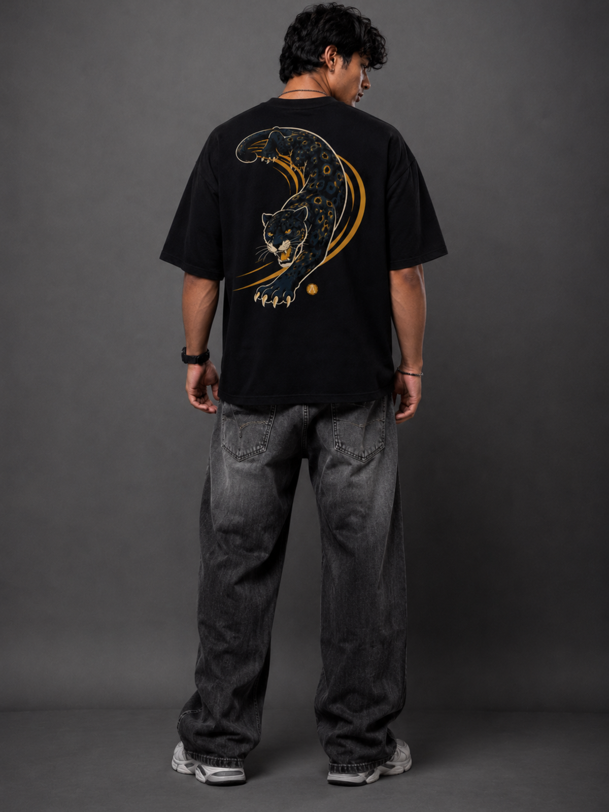 Panther 2.0 Oversized Tee Detachable Sleeves Black-Men