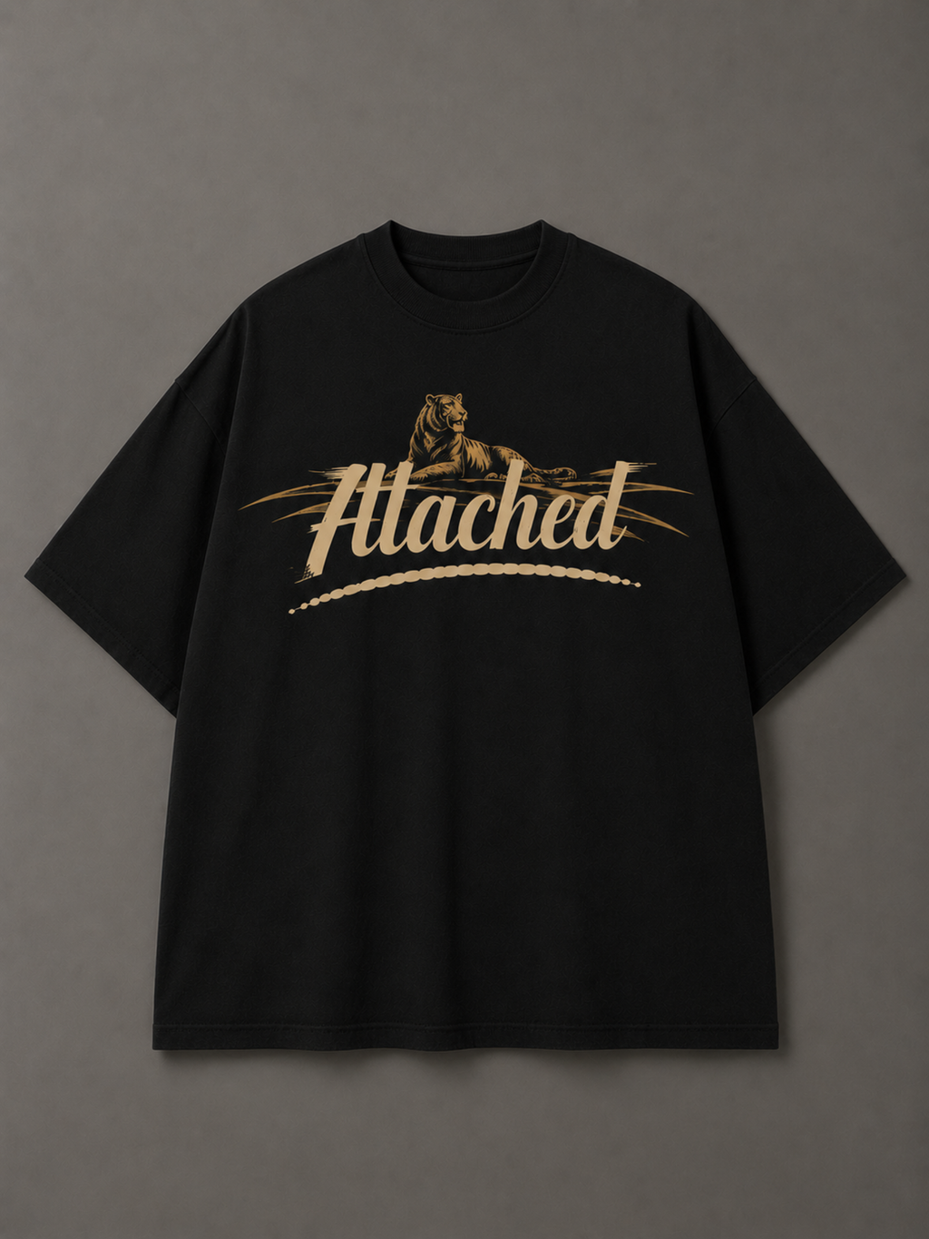 Midnight Panther Black Oversized Tee - Men