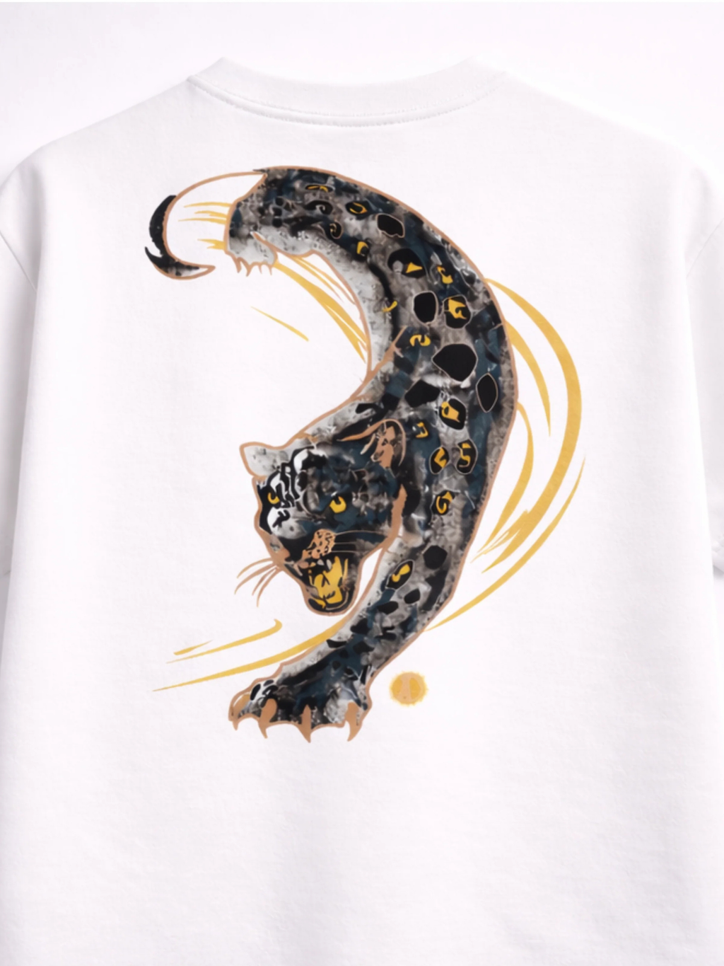 Midnight Panther White Oversized Tee - Women