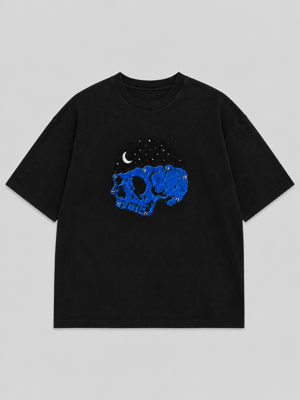 Roopkund Skull Black Oversized Tee - Women