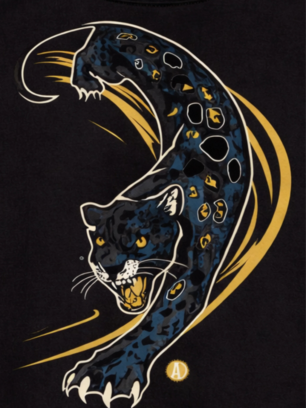 Midnight Panther Black Oversized Tee - Men