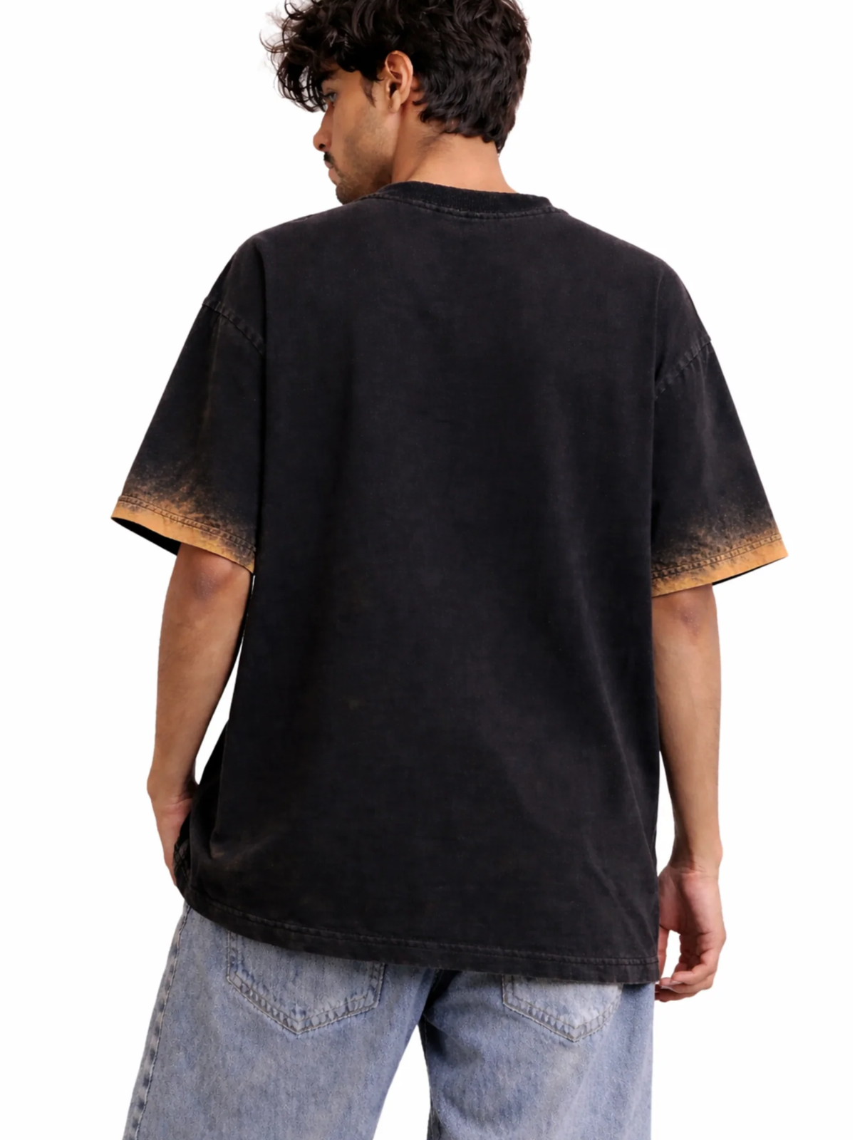 Strings Oversized Black Tee - Men