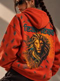 Tejas Handcrafted Hoodie Rusty Red-Women