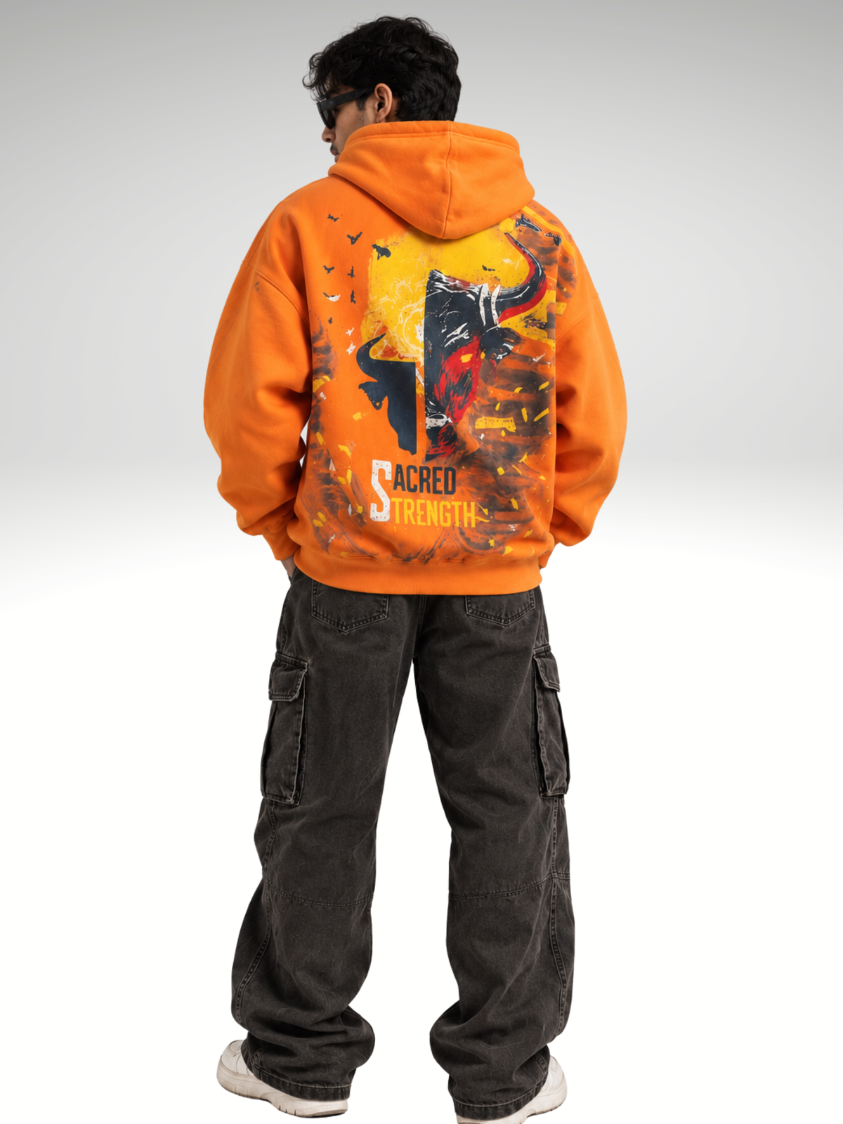 Saahas Handcrafted Hoodie Orange Melon - Men