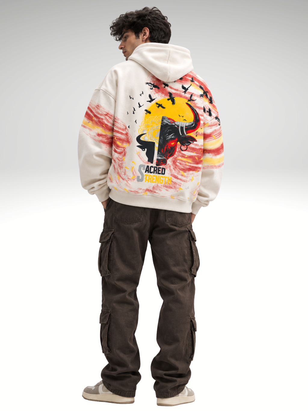 Saahas Handcrafted Hoodie White - Men