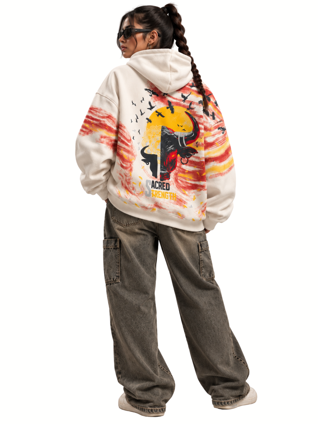 Saahas Handcrafted Hoodie White - Women