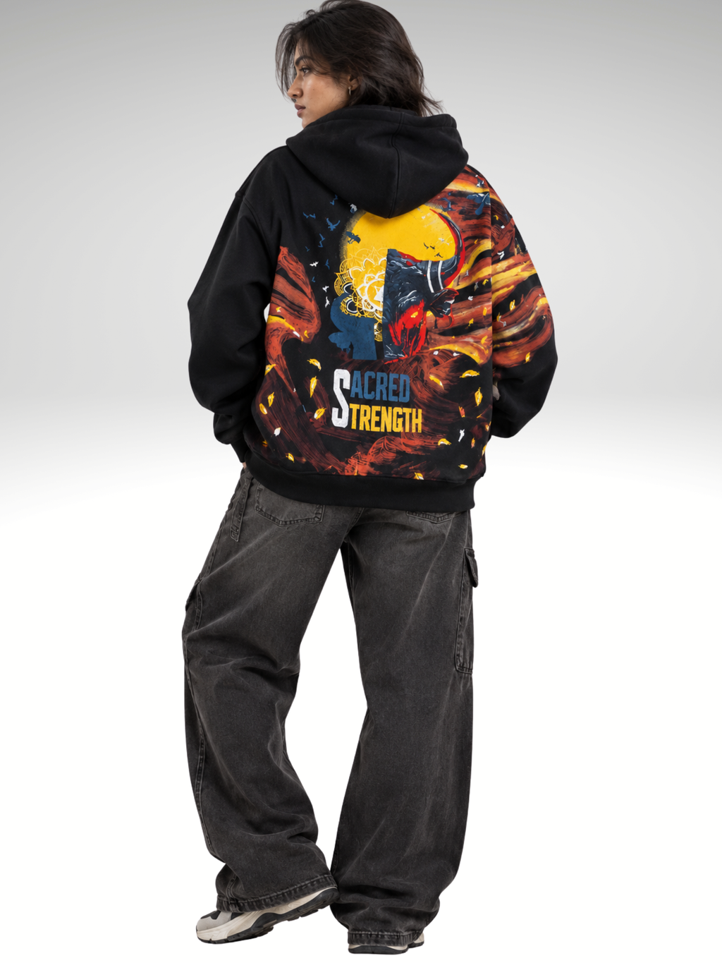 Saahas Handcrafted Hoodie Black - Women