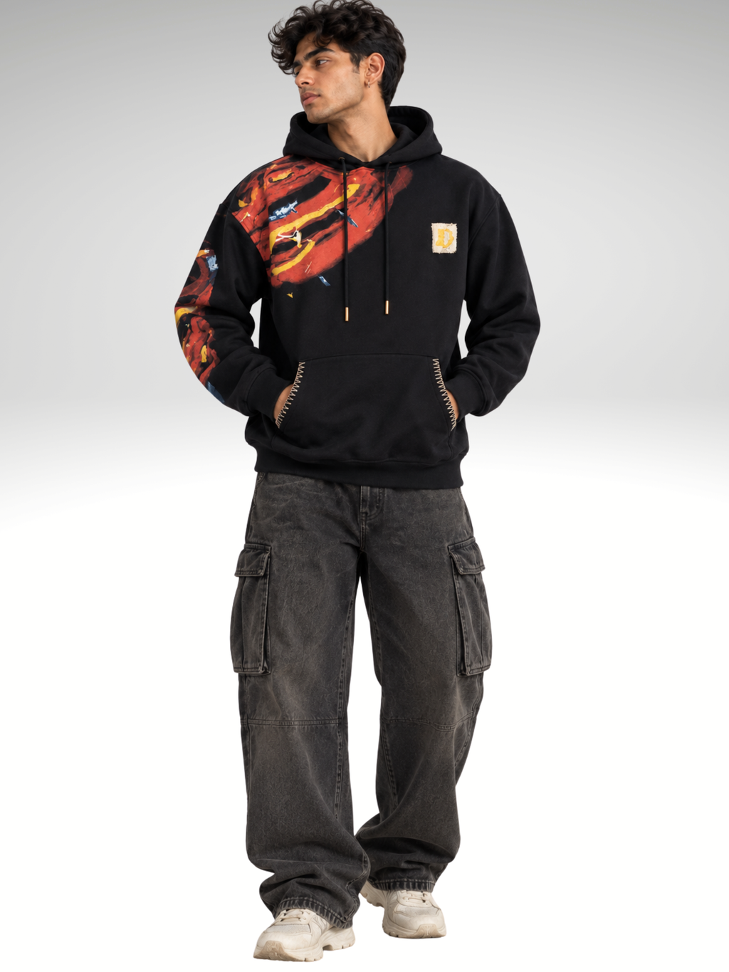 Saahas Handcrafted Hoodie Black - Men