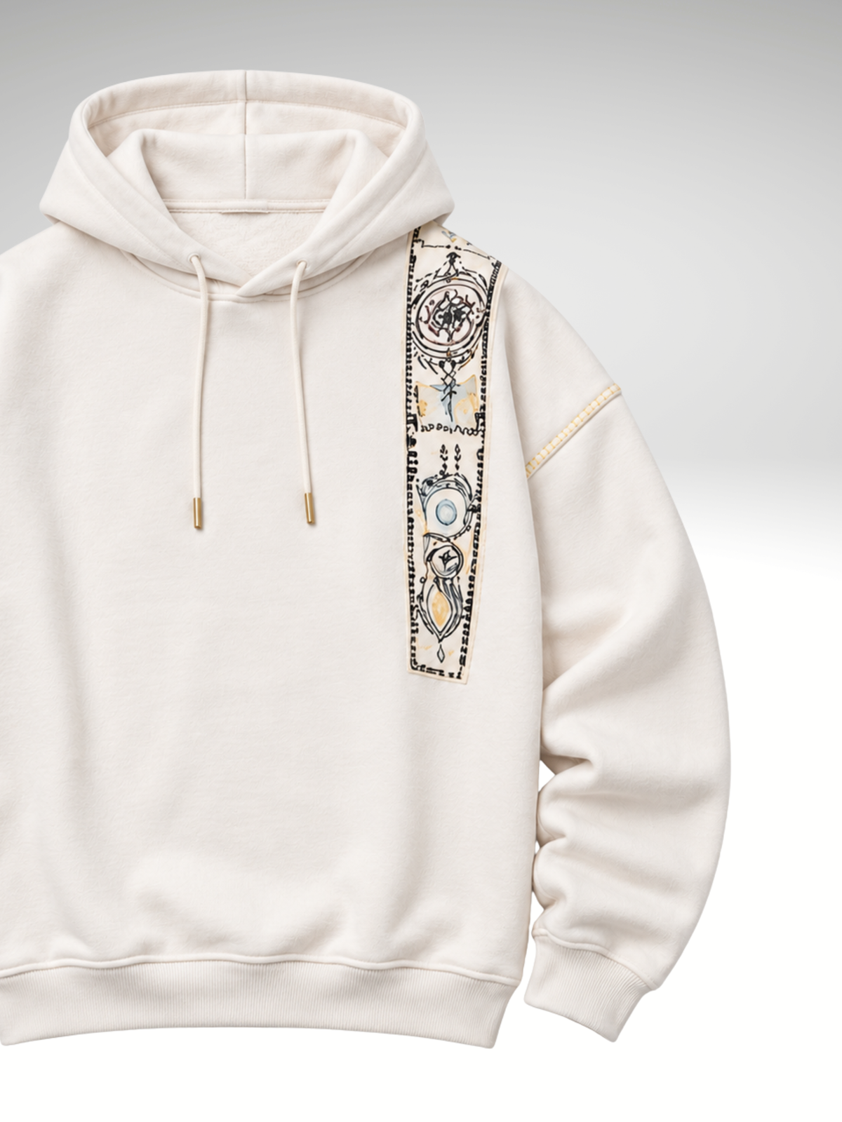 Cosmic Hoodie-Flared Stylised White Coordset - Men