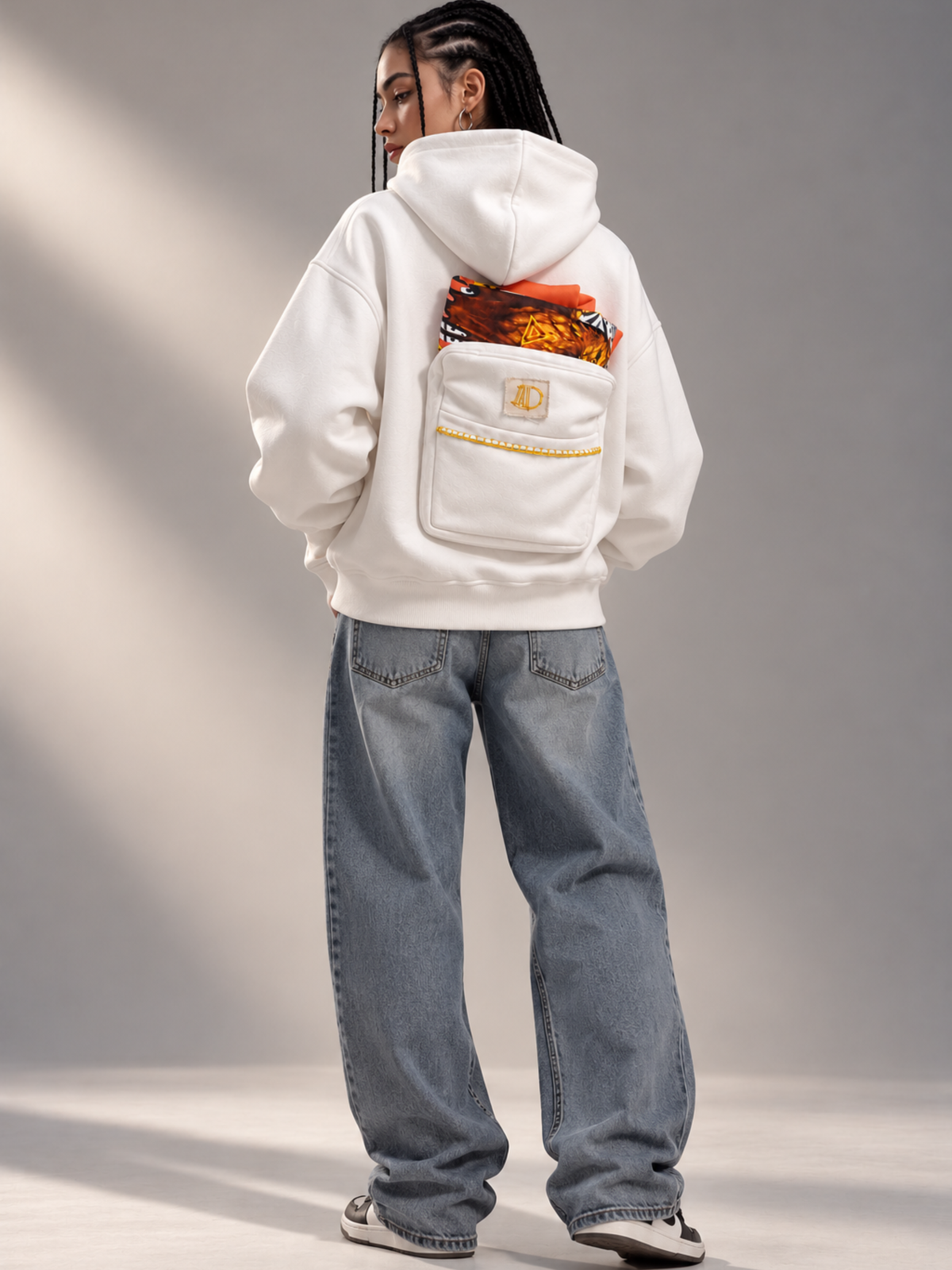 Safarnama Concert BagPack White hoodie - Women