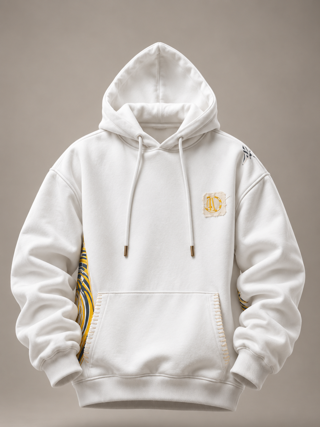 Shaurya Handcrafted Hoodie White-Men