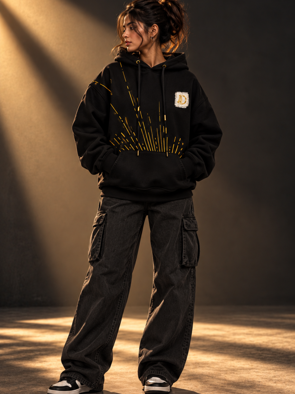 Veerya Handcrafted Hoodie Black-Women