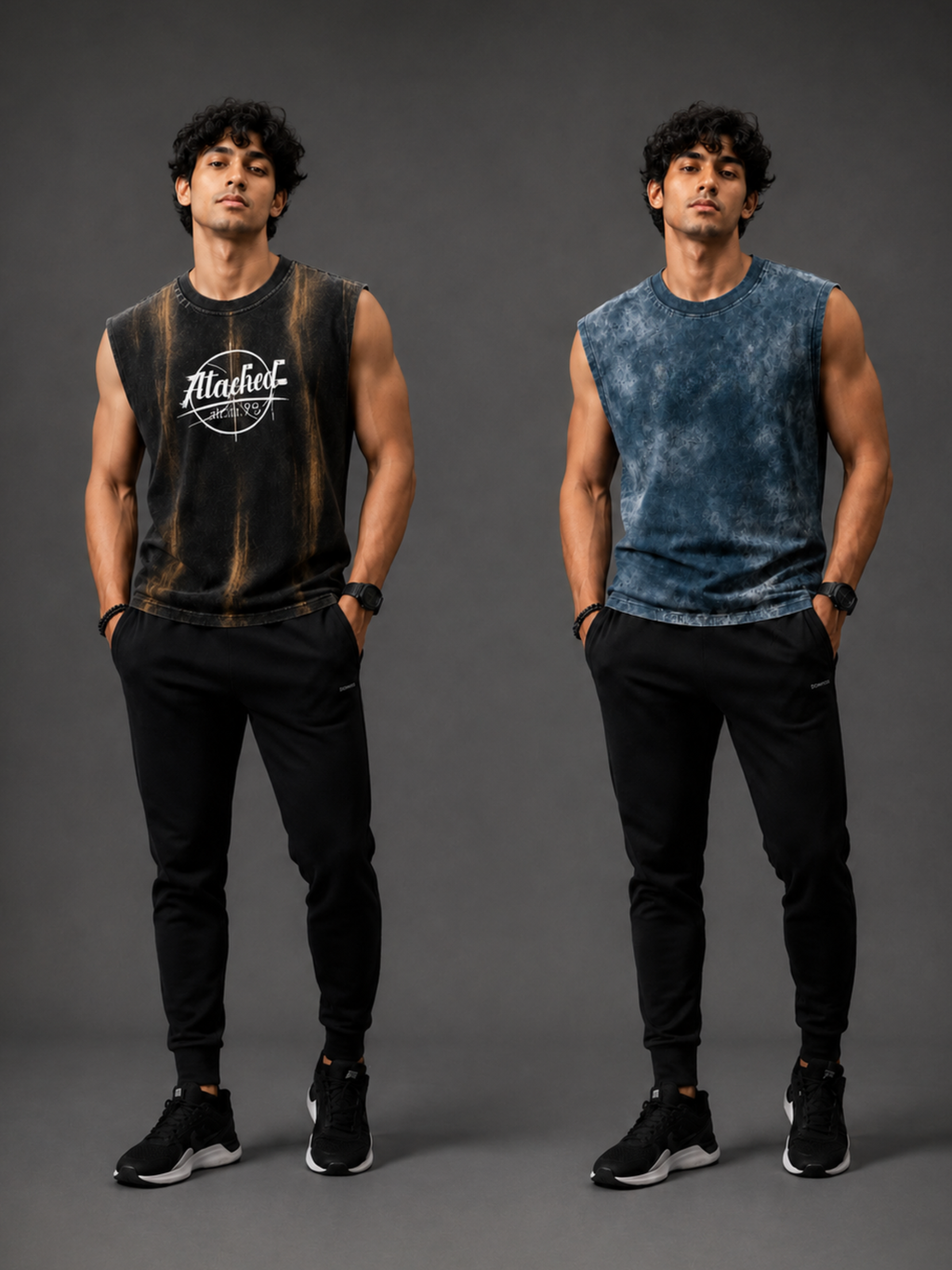 Pack Of 2 Vest ALBlack + OBlue - Men's Combo