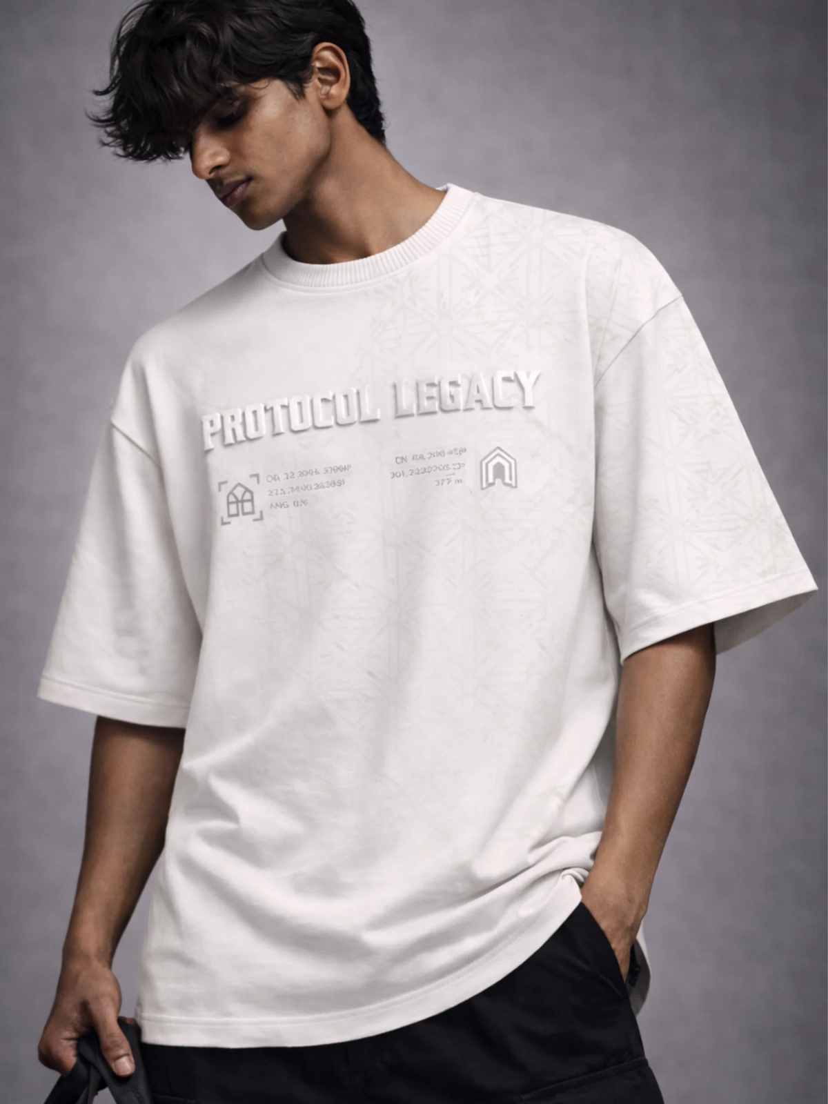 Protocol  Oversized White Tee - Men