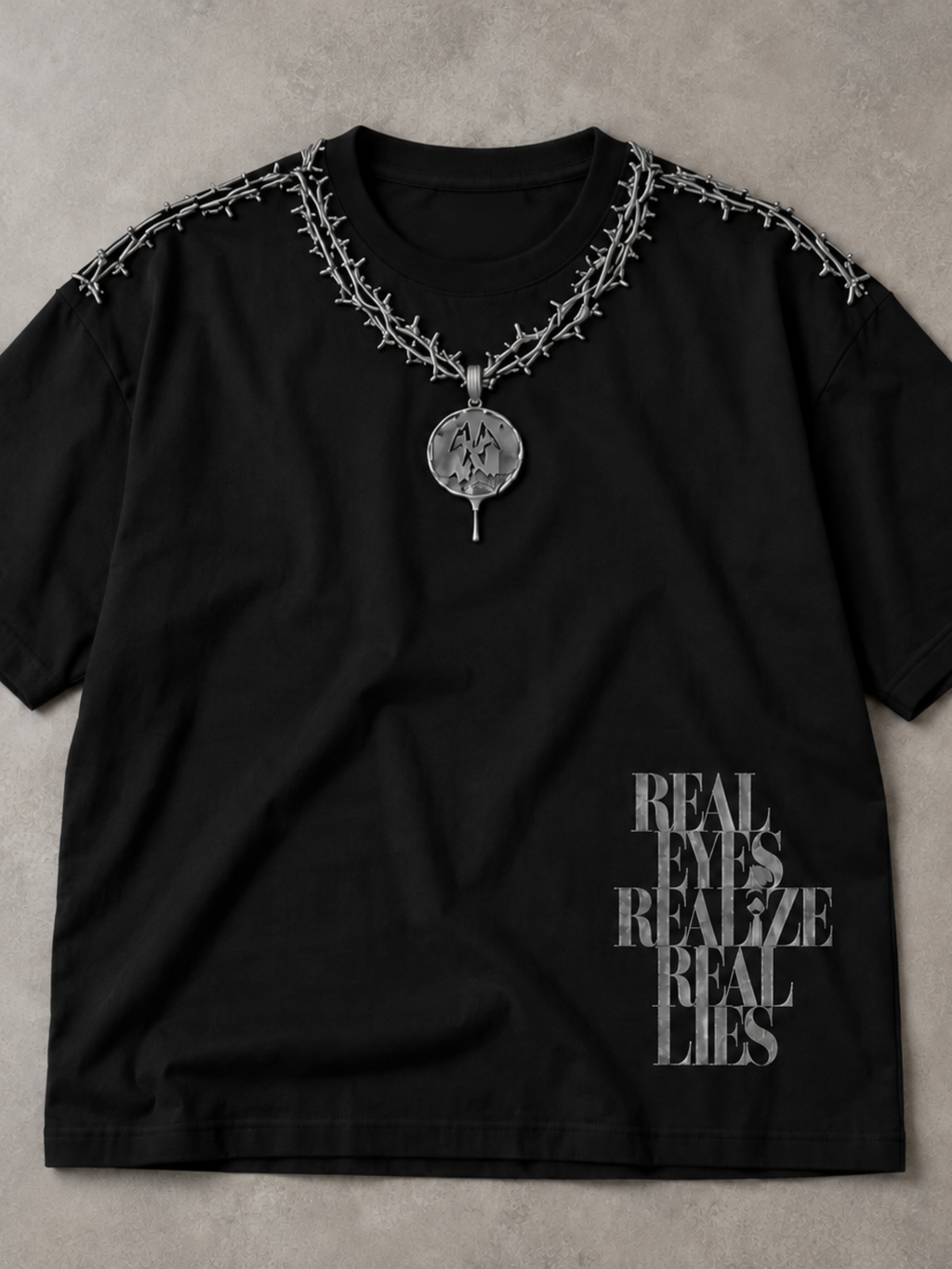 Concert Oversized Tee Detachable Sleeves Black-Men