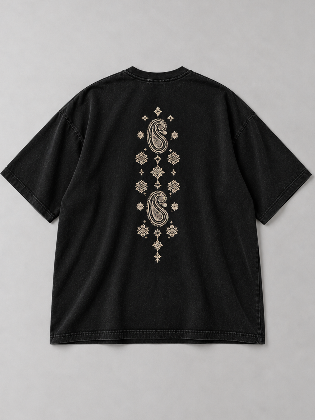 Paisley Oversized Tee Black - Men