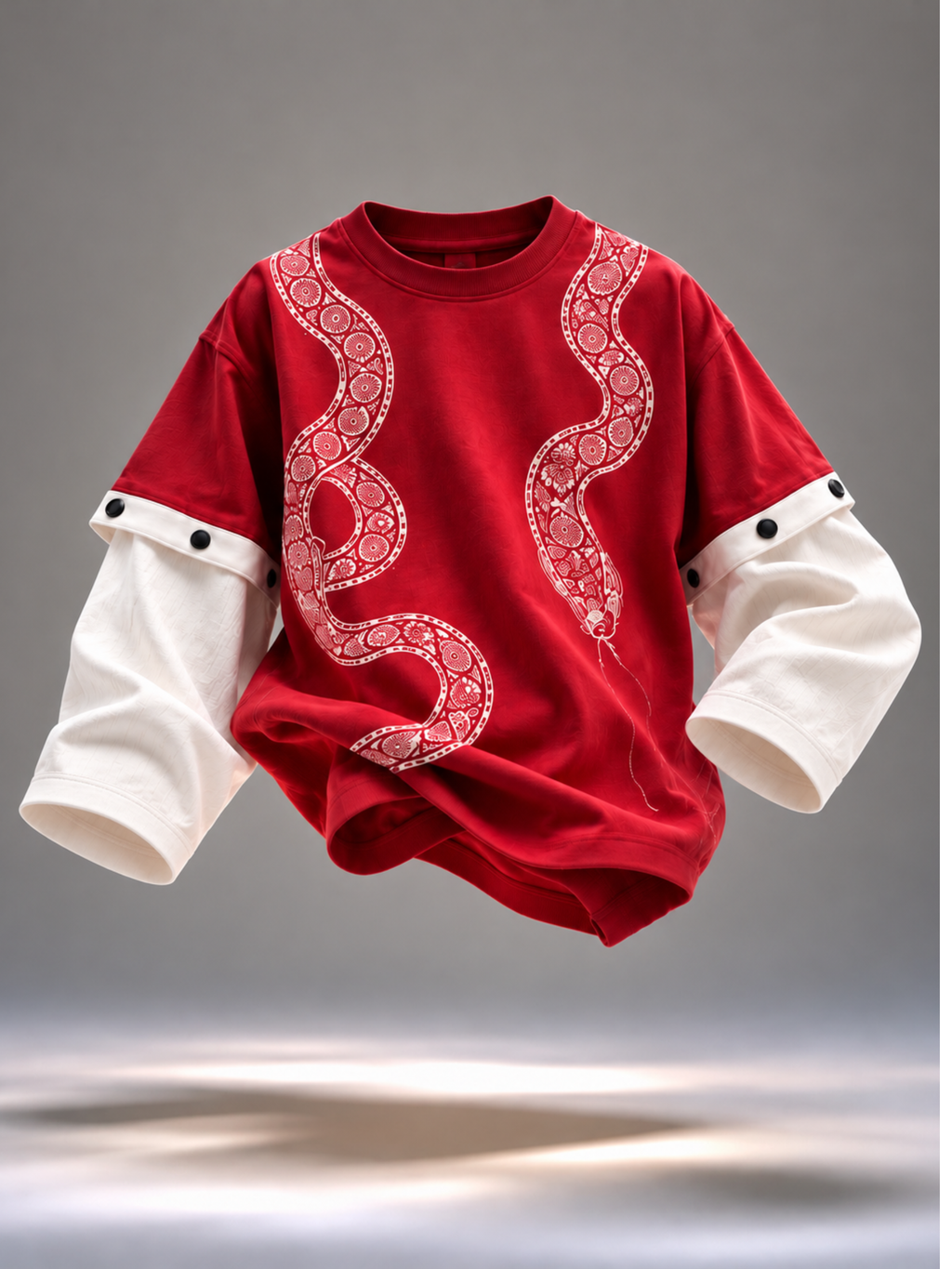 Naga 2.0 Oversized Tee Detachable Sleeves Red-Men