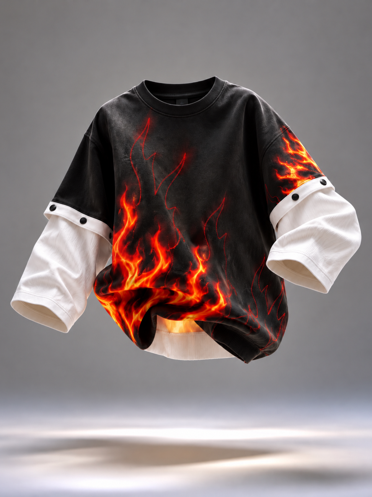 Ablaze Oversized Tee Detachable sleeves Black-Women