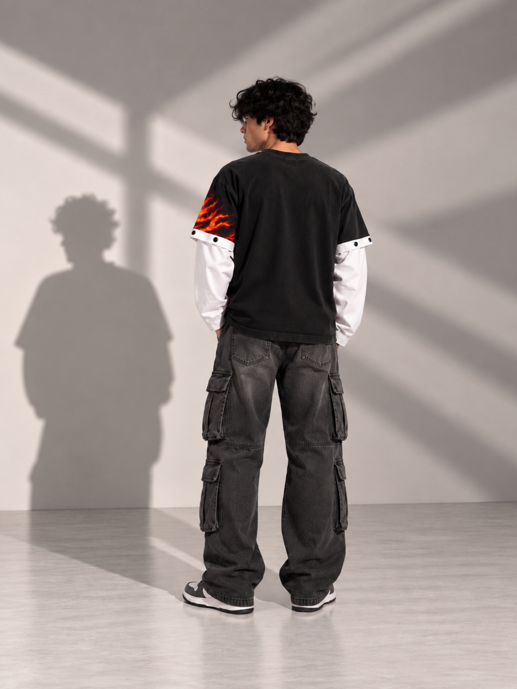 Ablaze Oversized Tee Detachable Sleeves Black-Men