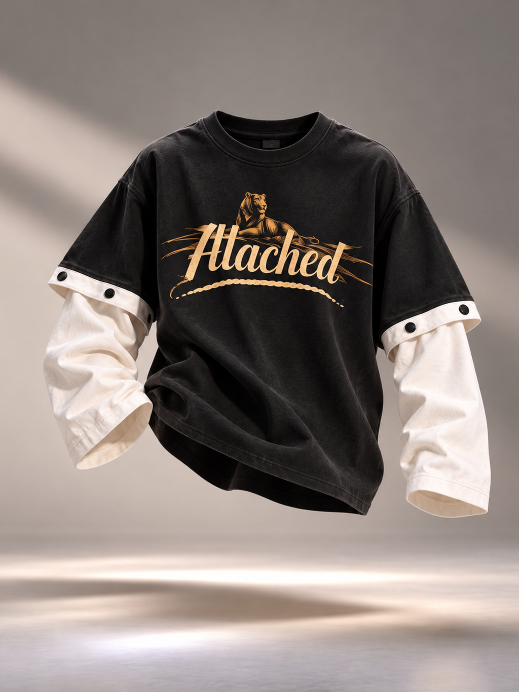 Panther 2.0 Oversized Tee Detachable Sleeve Black-Women