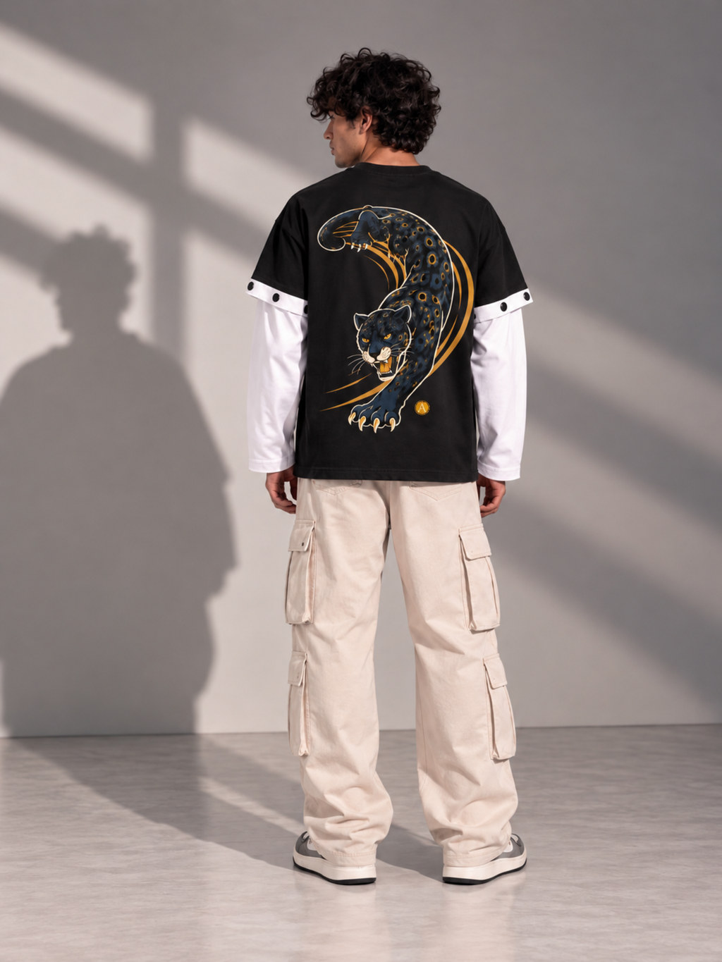 Panther 2.0 Oversized Tee Detachable Sleeves Black-Men
