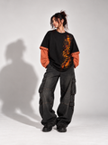 Saap Seedhi 2.0 Oversized Tee Detachable Sleeves Black-Women