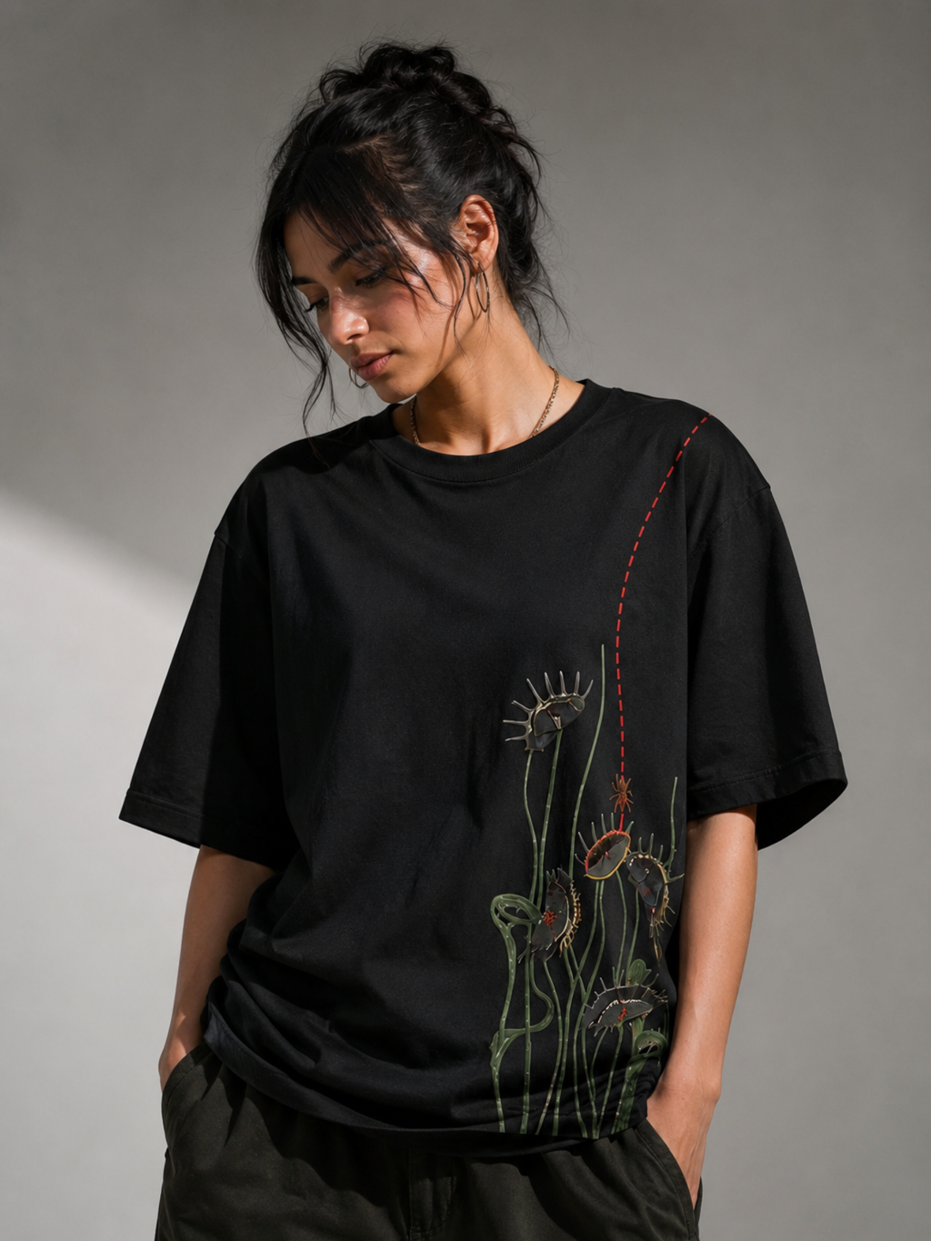 FlyTrap Oversized Tee Black - Women