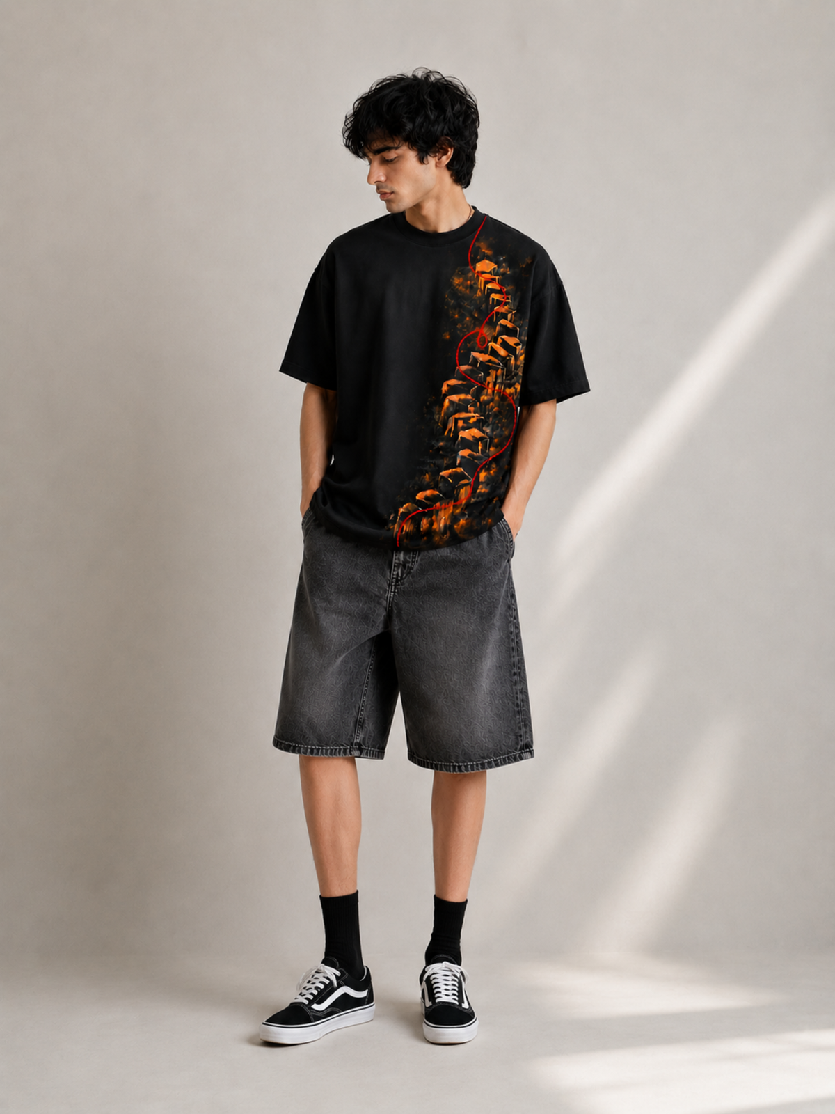 Saap Seedhi Oversized Tee - Black Men