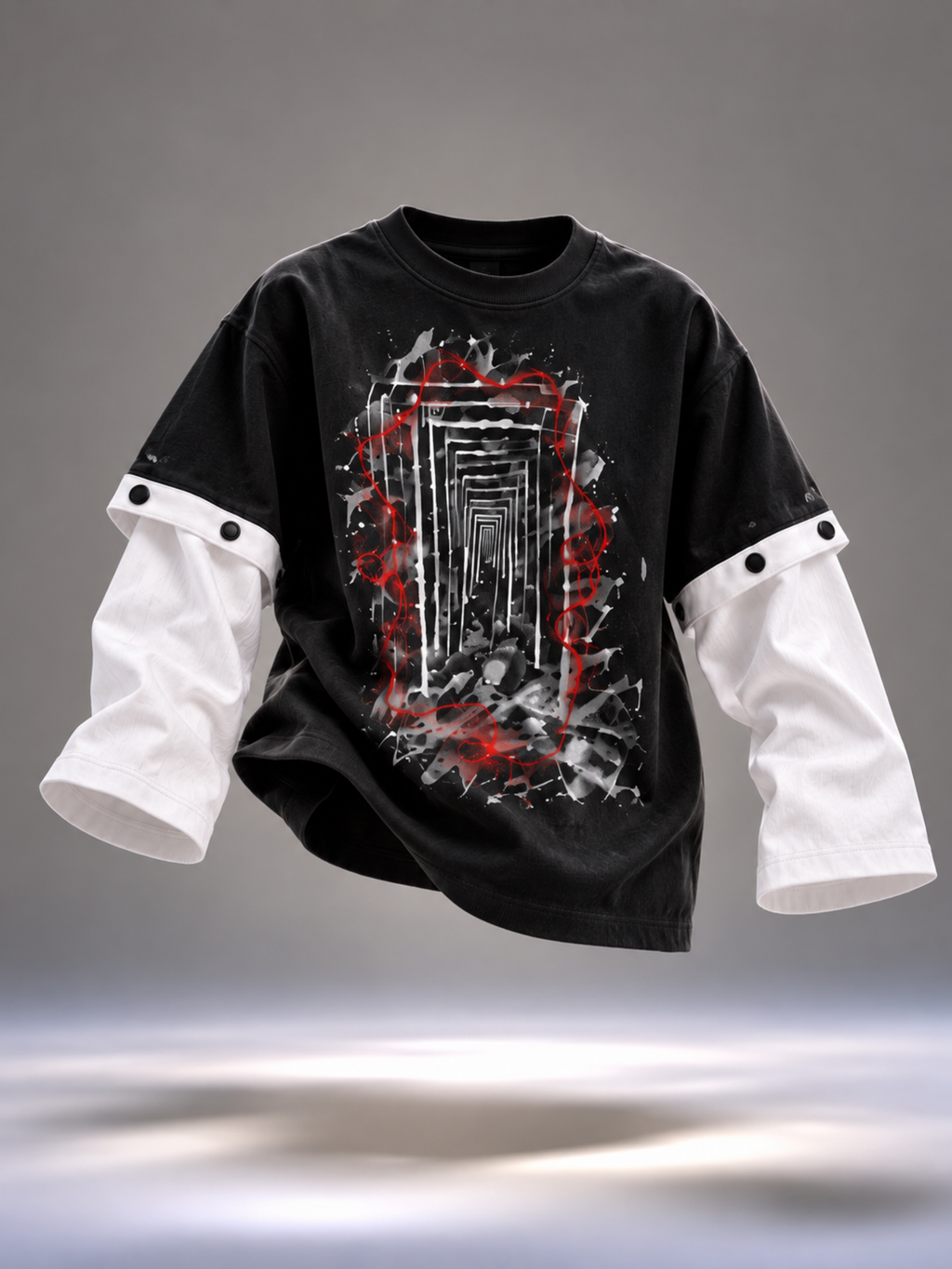 Reverie 2.0 Oversized Tee Detachable Sleeves Black-Women