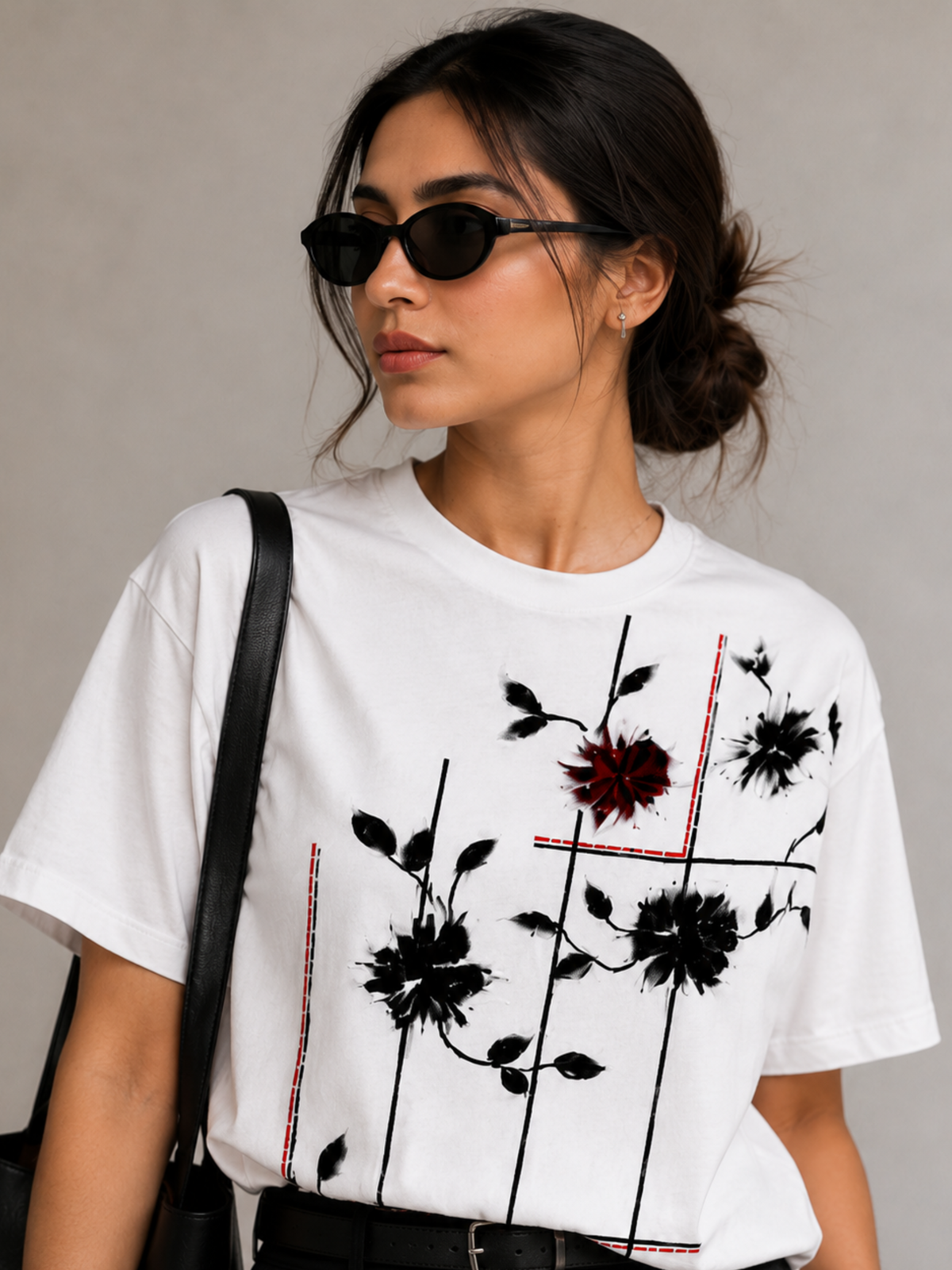 Rosecage Oversized Tee — White Women