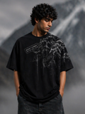 Mount Everest Oversized Black Tee - MEN