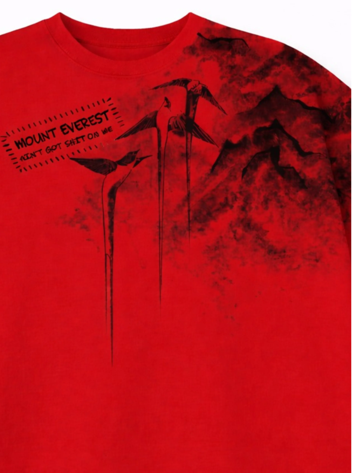 Mt Everest 2.0 Oversized Tee Detachable Sleeves Red-Men