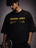 Protocol Oversized Black Tee - Men