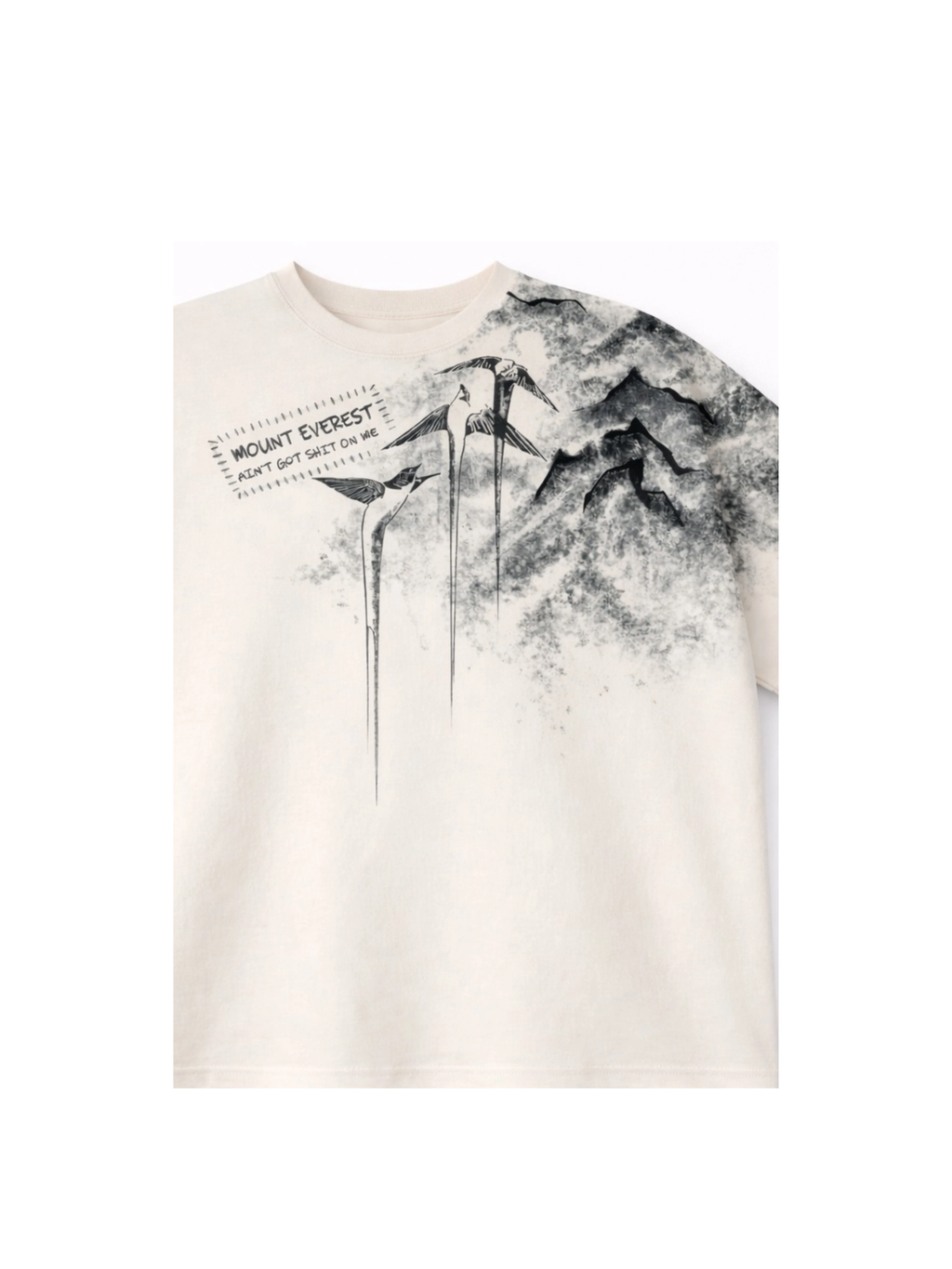Mount Everest Oversized White Tee - Women