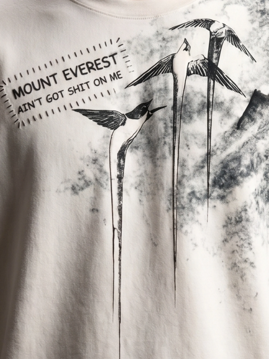 Mount Everest Oversized White Tee - Women