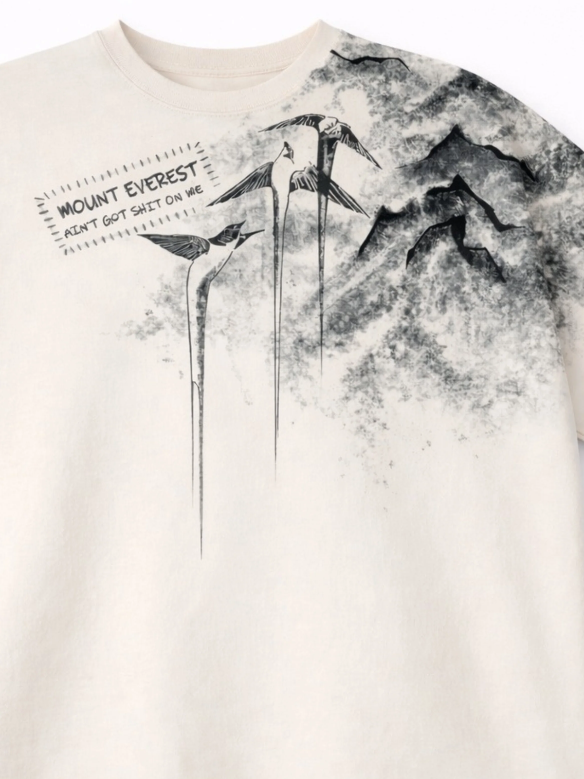 Mount Everest Oversized White Tee - Women