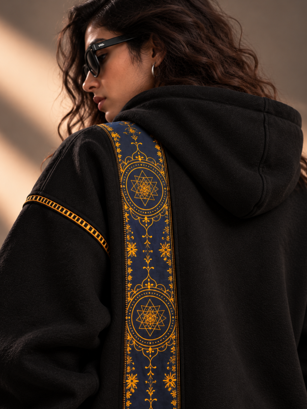 Cosmic Extra Drop Black Hoodie-Women