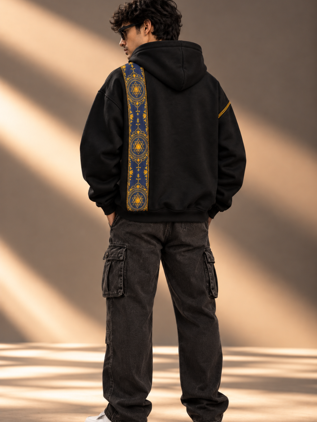 Cosmic Extra Drop Black Hoodie-Men